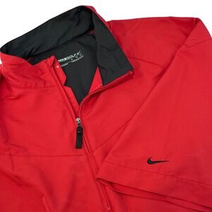 Nike Golf Wind Half Zip Pullover Red Black Short‎ Sleeve XL Mens